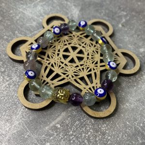bracelet protection et ancrage fluorite et oeil bleu de nazar